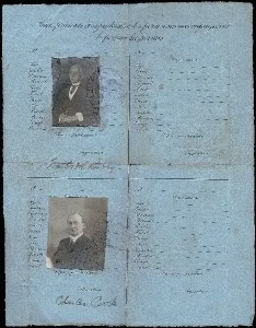 Motor Vehicle Permit with photos of Cook and Walter Berry